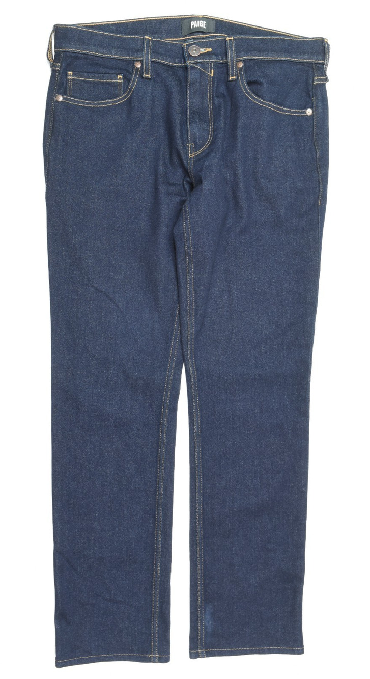 PAIGE Men's Straight Jeans - Dark Blue Denim
